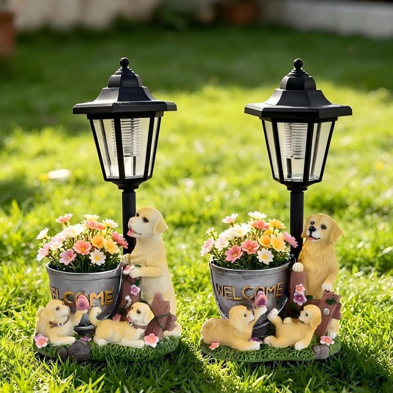 Outdoor Lighting And Landscape - Статуэтка-кашпо в виде золотистого ретривера с